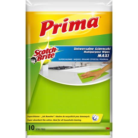 Ściereczki uniwersalne PRIMA Maxi 'Jak bawełna', 10szt, żółte (wycofany)