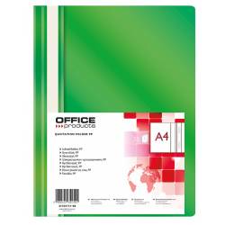 Skoroszyt Office, plastikowy, miękki, na dokumenty A4, zielony
