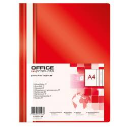 Skoroszyt Office., plastikowy, miękki, na dokumenty A4, czerwony