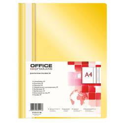 Skoroszyt Office., plastikowy, miękki, na dokumenty A4, żółty