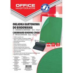 Okładki do bindowania OFFICE-P, karton, A4, 250gsm, skóropodobne, 100szt., zielone