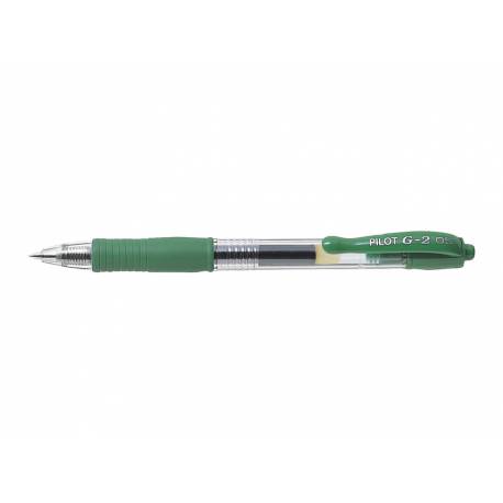 Długopis żelowy Pilot G2, automatyczny, zielony