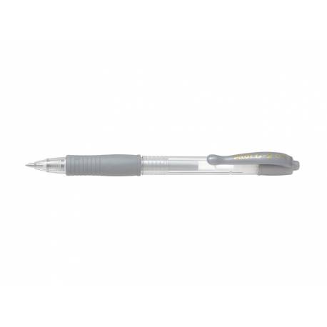 Długopis żelowy Pilot G2, metallic M, srebrny