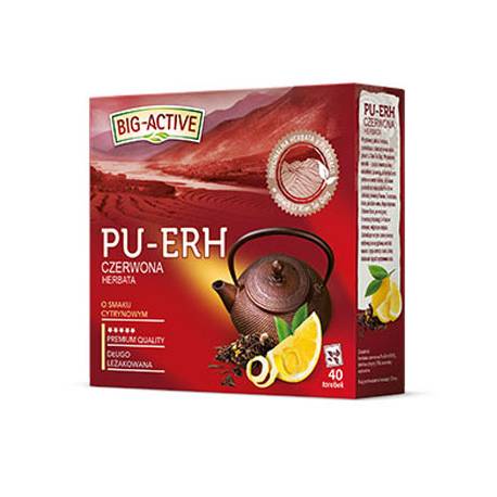 Herbata Big-Active czerwona pu-erh - cytryna (40 Torebek) 