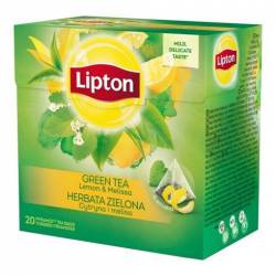 Herbata Lipton piramidki Green Tea lemon melisa (20 saszetek) 