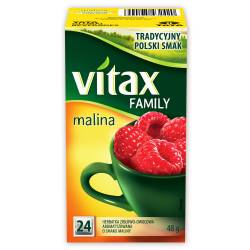 Herbata VITAX FAMILY MALINA (24 saszetek) bez zawieszki 5900175432420