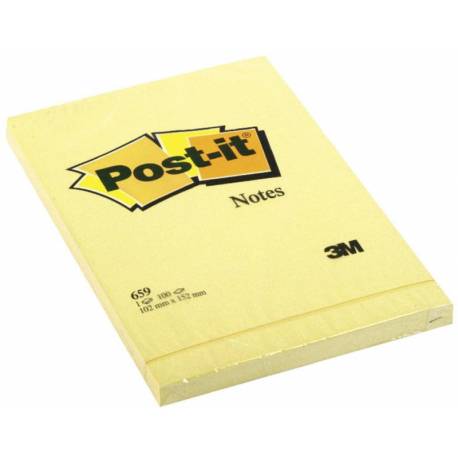 Karteczki samoprzylepne, Post it (659), 152x102mm, 1x100k, żółty