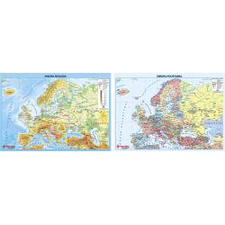 Podkład na biurko dwustronny, z mapą europy