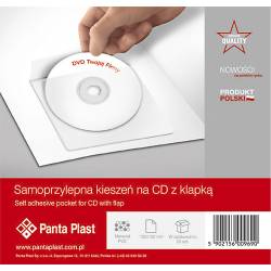 Kieszeń samoprzylepna, na CD z klapką PCV 120x120 mm (25 szt) 