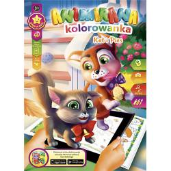 Kolorowanka, książeczka do kolorowania dla dzieci, A4/8 4D Kotek i Piesek