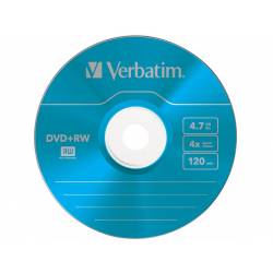 Płyta VERBATIM DVD+RW slim jewel case 4.7GB 4x Colour
