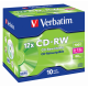 Płyta VERBATIM CD-RW jewel case 10, 700MB 12x, Scratch Resistant