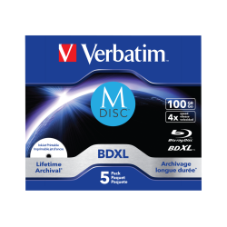 Płyta VERBATIM MDISC BD-R XL Blue-ray jewel case 5, 100GB 4x, Printable