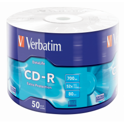 Płyta VERBATIM CD-R szpindel 50, 700MB 52x, ekstra ochrona