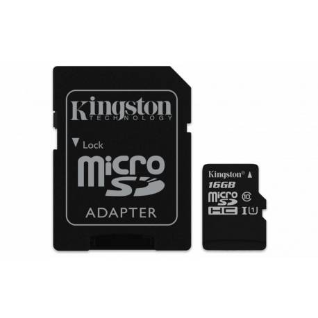 Kingston karta pamięci microSDHC Canvas Select CL10 UHS-I | 16 GB | + Adapter