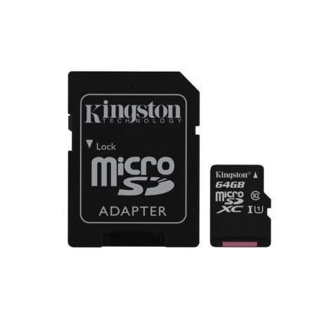 Kingston karta pamięci microSDXC Canvas Select CL10 UHS-I | 64 GB | + Adapter