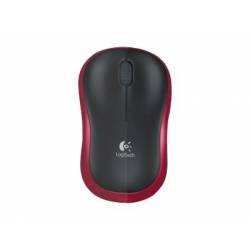 Logitech M185 mysz optyczna, bezprzewodowa, USB, black-red