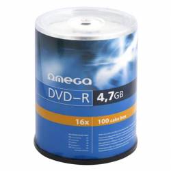 Dysk Omega DVD-R, 4,7GB, x16, 100 szt.
