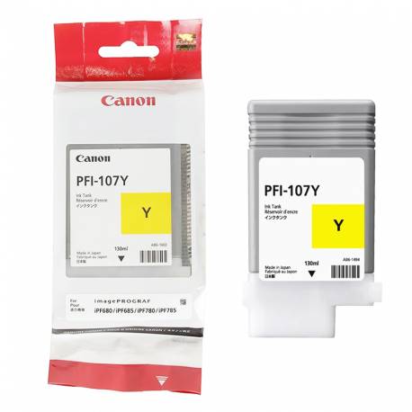 Tusz Canon PFI-107Y do iPF670/680/685/770/780/785, 130ml, yellow