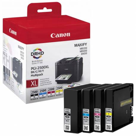 Zestaw 4 tuszy Canon PGI2500XL do MB-5050/5350, 4 x 19.3ml, CMYK