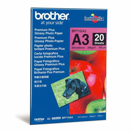 Papier fotograficzny Brother | 20 arkuszy | błyszczący | A3
