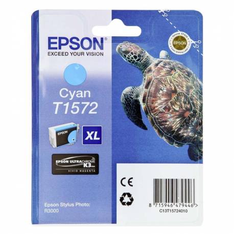 Tusz Epson T1572 do Stylus Photo R3000 , 25,9ml, cyan