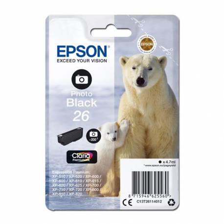 Tusz Epson T2611 do XP-600/700/800, 4,7ml, photo black