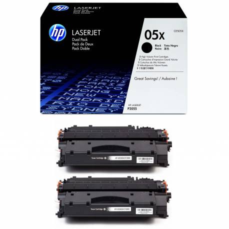 Zestaw dwóch tonerów HP 05X do LaserJet P2055, 2 x 6 500 str., black