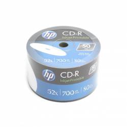 HP CD-R | 700MB | x52 | cake/ 50 WHITE FF  InkJet Printable
