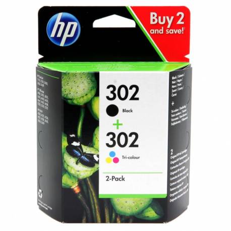 Tusz HP 2-Pack 302, 1 x 3,5ml + 1 x 4ml, black + tri-color