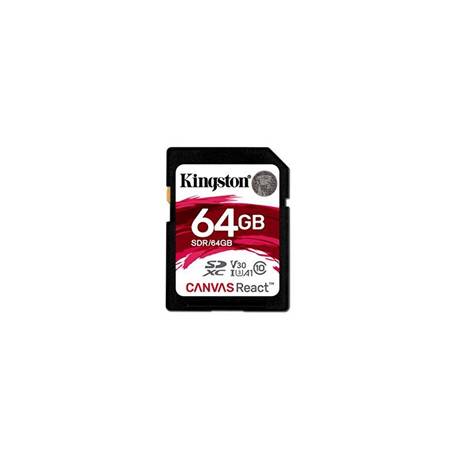 Kingston karta pamięci SDXC Canvas React CL10 UHS-I U3 V30 | 64 GB