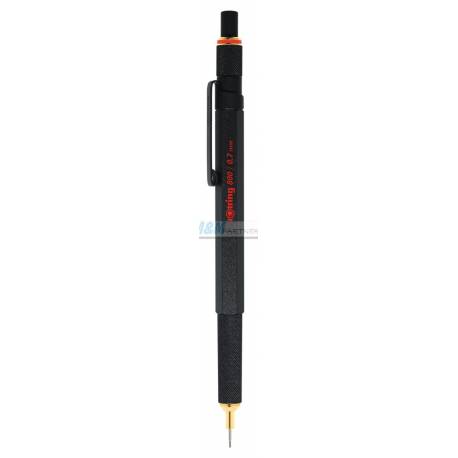 Ołówek automatyczny, Rotring 800 0.7 mm, mechaniczny, metalowy, czarny