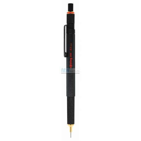 Ołówek automatyczny, Rotring 800 0.5 mm, mechaniczny, metalowy, czarny