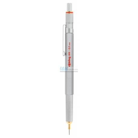 Ołówek automatyczny, Rotring 800 0.5 mm, mechaniczny, metalowy, srebrny