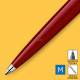 Długopis Parker Jotter Originals RED, wkład niebieski, Parker 2096857