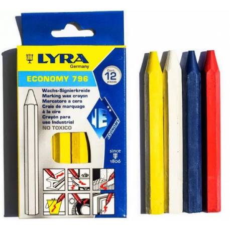 Kreda do oznaczeń Lyra ECONOMY 796 wax crayon czarny 12 sztuk