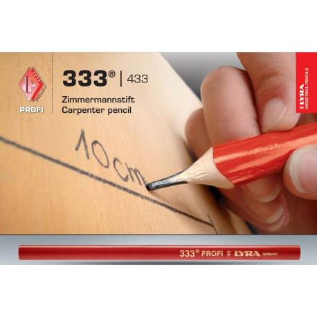 Ołówek stolarski Carpenter 333 Lyra 24 cm, 100 sztuk, sharpened