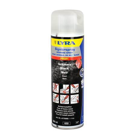 Spray do oznaczeń Lyra PROFI marking spray 500 ml czarny