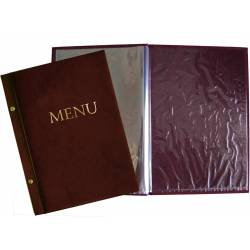 Okładka menu oklejana z napisem prostym, brąz
