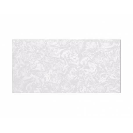 Koperty ozdobne, kolorowe koperty DL Róże biały K., 120g, 10szt.