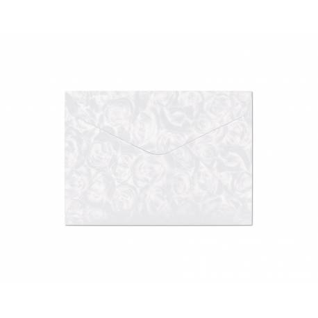 Koperty C6 ozdobne, kolorowe koperty Róże biały K., 120g, 10szt.