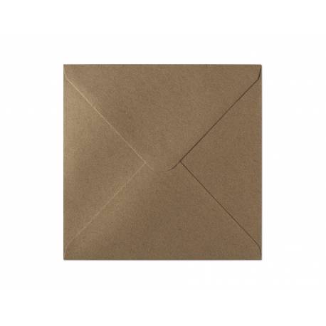 Koperty ozdobne, kolorowe koperty kwadratowe 160x160mm Kraft ciemnobeżowy K., 120g, 10szt.