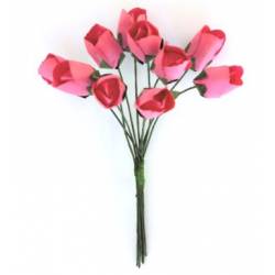 Kwiaty papierowe BUKIECIK-TULIPANY, 10 szt./op., różowy
