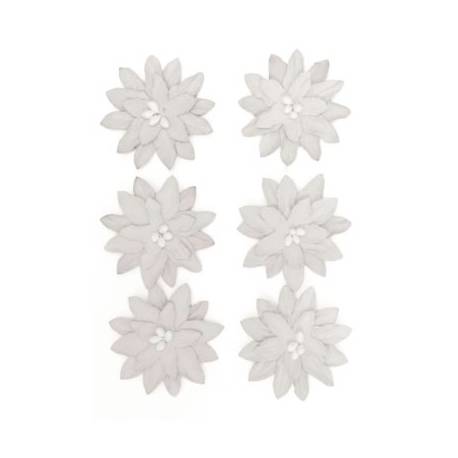 Kwiaty samoprzylepne papierowe DALIA, 6 sztuk., biały