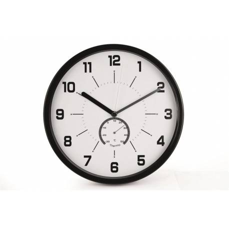 Zegar ścienny, wiszący na ścianę, do biura, 12” MSP30 biały, czarna obudowa