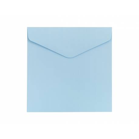 Koperty ozdobne, kolorowe, kwadratowe 160x160 mm, Gładki niebieski satynowany 130g, 10 szt