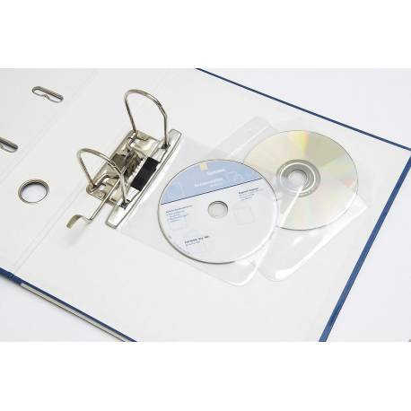 Kieszonki samoprzylepne na CD na Segregator dziurkowane - 5 szt