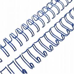 Grzbiety do bindowania, drutowe, skok 3:1, rozmiar 9,5 mm, 100 szt, niebieski