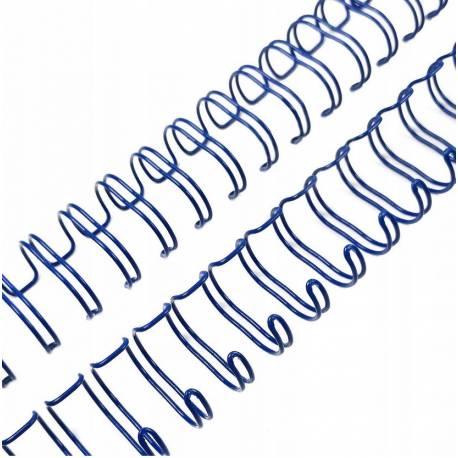 Grzbiety drutowe skok 3:1, 9,5 mm (100 szt) niebieski