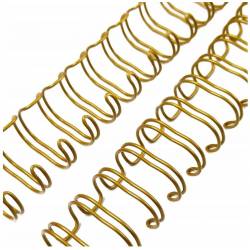 Grzbiety do bindowania, drutowe, skok 3:1, rozmiar 8 mm, 100 szt, złoty
